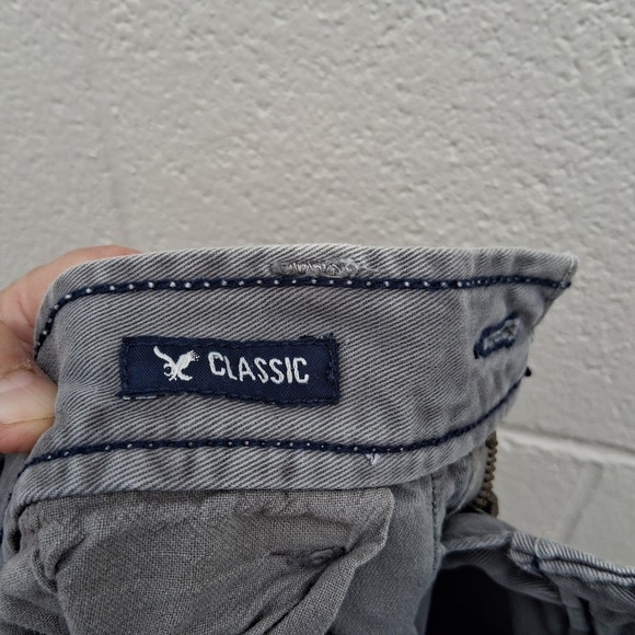 American Eagle Classic Gray Chino Shorts Casual Everyday Size 30 - Picture 5 of 11